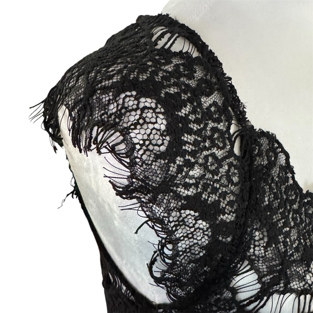 Intimately Free People Peekaboo Lace Hi-Low Dress | Black | S - Picture 8 of 13